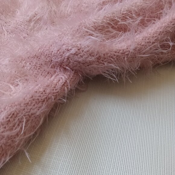 Chelsea & Theodore Pink Eyelash Knit Plus Size Open Front Cardigan Women's XXL - Picture 11 of 12